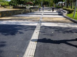 asphalt walkway in park